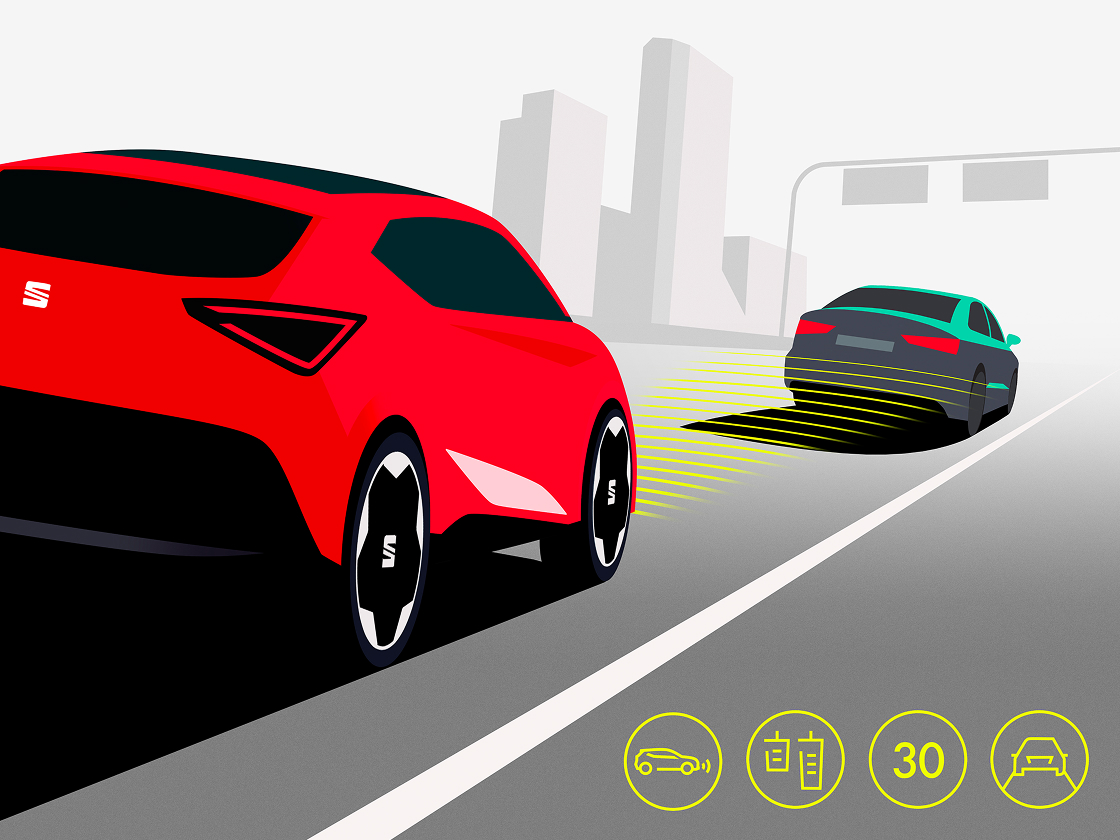 Pakiet Bezpiecznej Jazdy X wzbogaca design SEAT-a Arony i zwiększa bezpieczeństwo podczas jazdy.