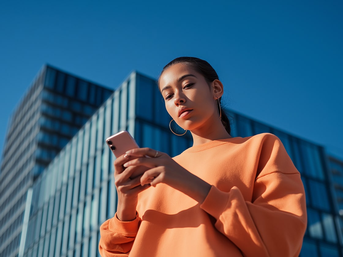 Osoba trzymająca smartfon i sprawdzająca system SEAT Connect.