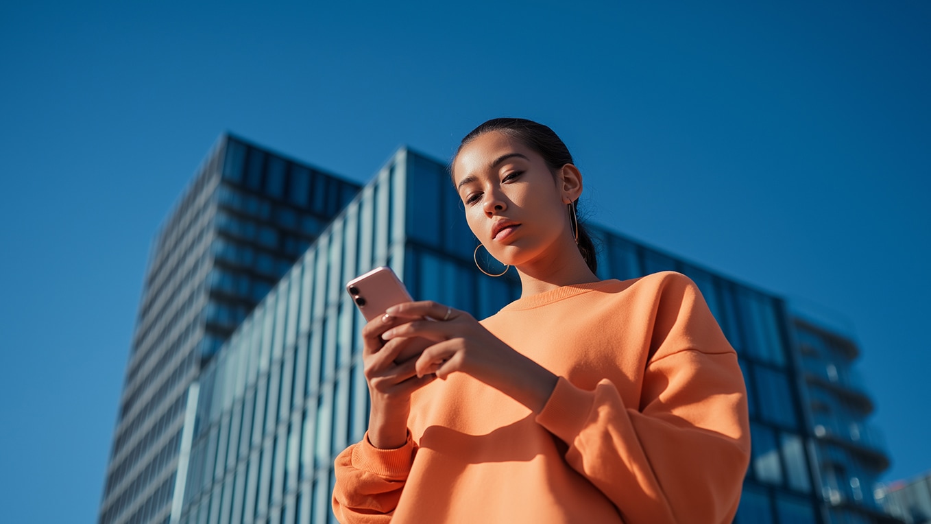 Osoba trzymająca smartfon i sprawdzająca system SEAT Connect.