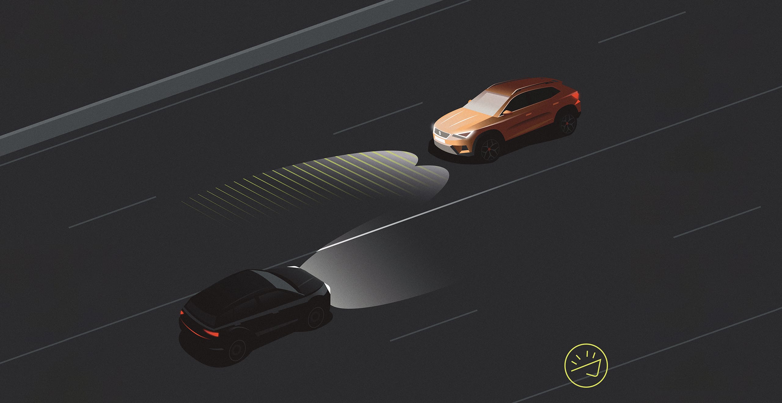 asystent świateł drogowych high beam assist seat