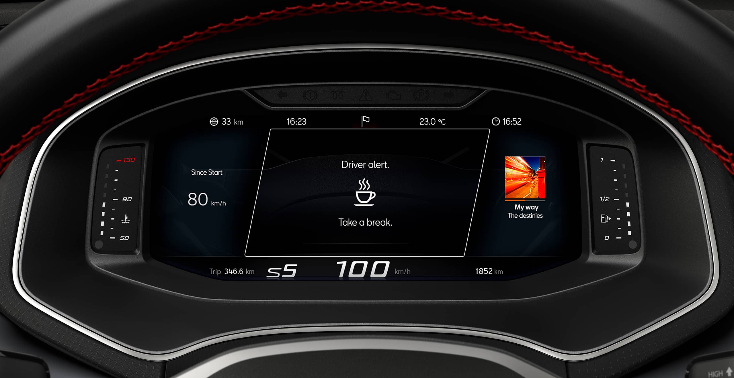 seat arona z wirtualnym kokpitem i systemem wykrywania zmęczenia