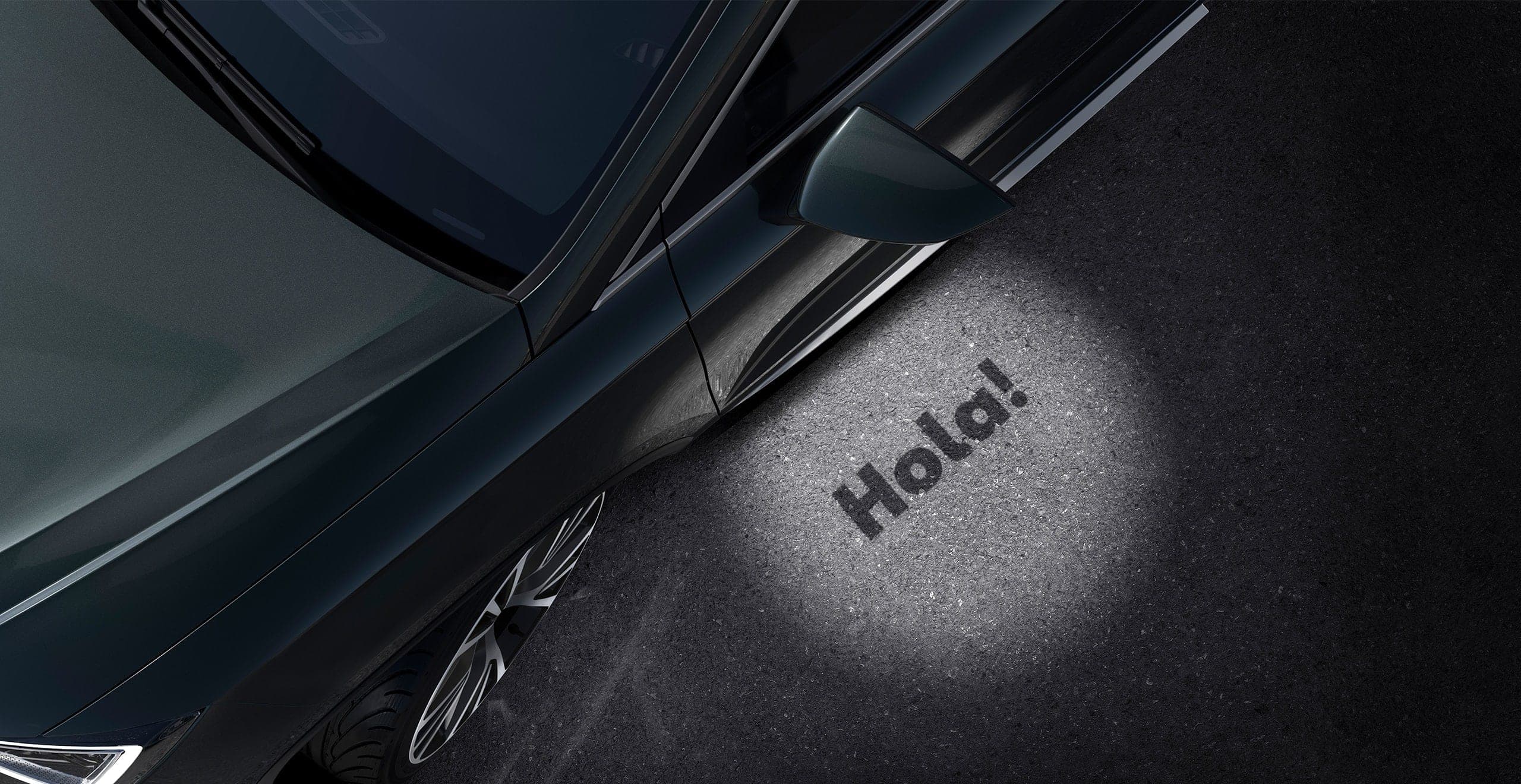 Szczegółowy widok oświetlenia „Hola hola” SUV-a SEAT Ateca