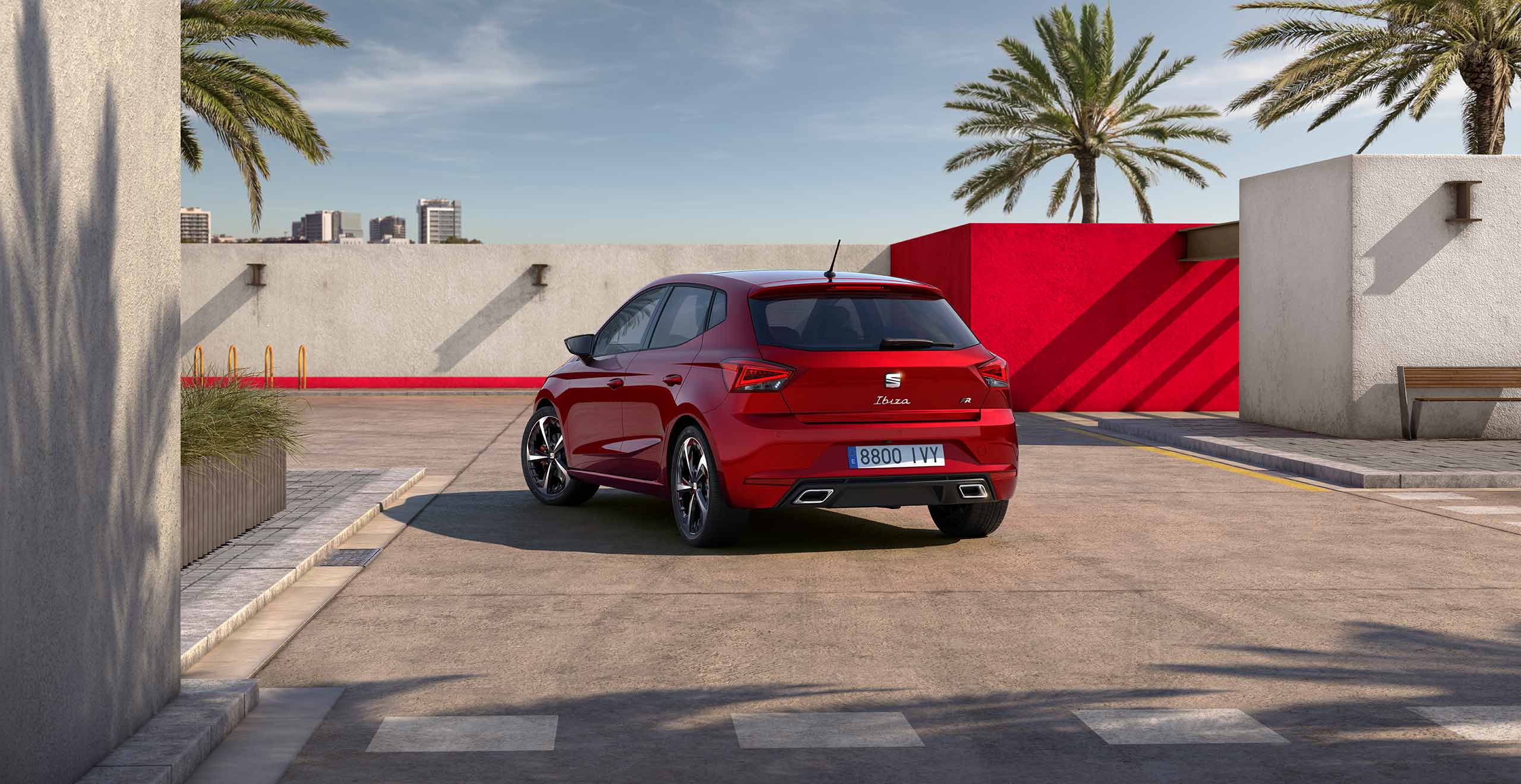 SEAT Ibiza FR trim hero Desire Red colour back view