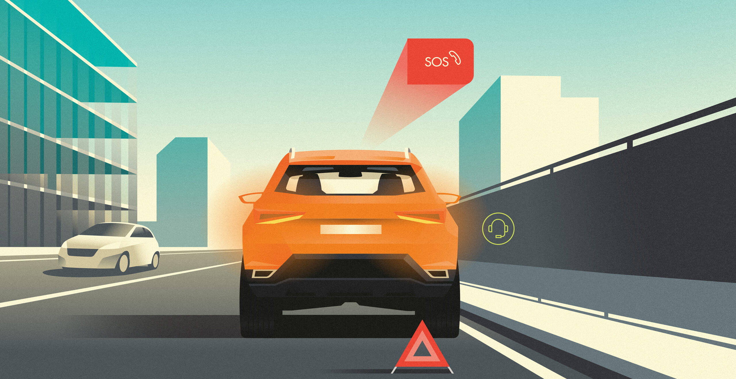 Animacja przycisku SOS w SEAT-cie Tarraco